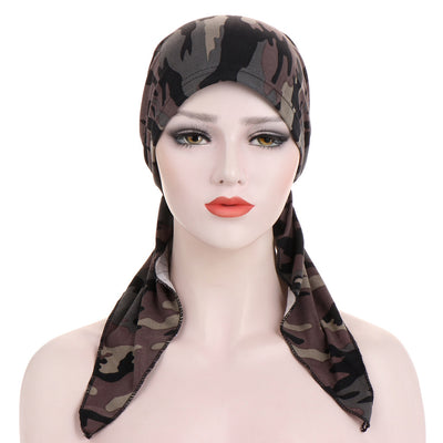 Turbante con Cola Curva y Flores - Gorro Tipo Pullover - Image 27