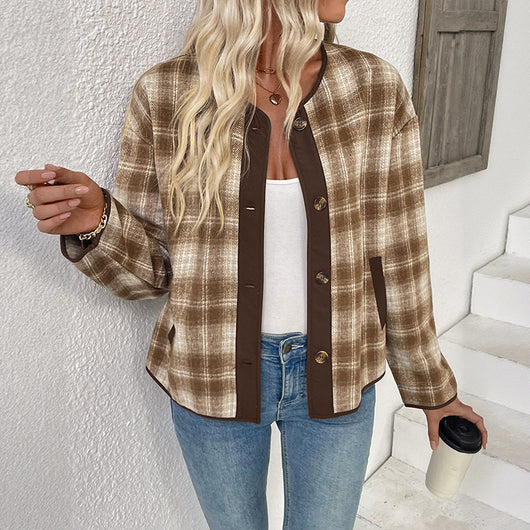 Cardigan de Cuadros para Mujer - Chaqueta Casual Versátil