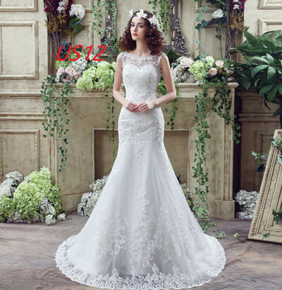 Vestido de Novia Sirena con Encaje Sensual y Cola Larga - Image 8