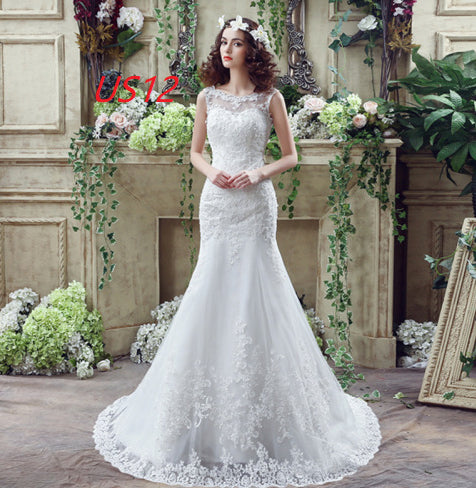 Vestido de Novia Sirena con Encaje Sensual y Cola Larga - Image 8