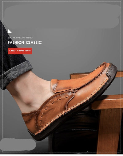 Mocasines Hombre Cuero Ligeros Antideslizantes Sin Cordones - Image 26