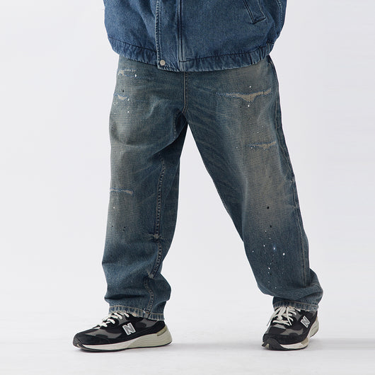 Jeans Anchos de Largo Completo Splash Ink para Hombre - Image 8