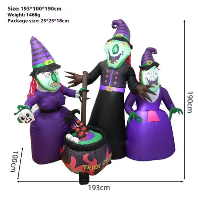 Decoración Inflable Luminosa de Bruja de Halloween - Image 6