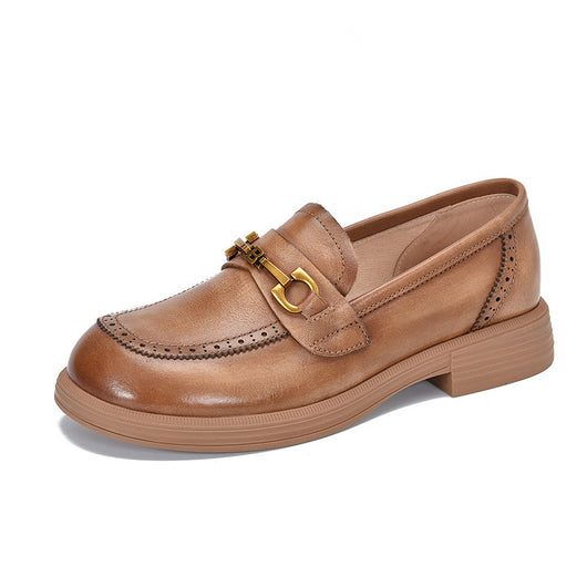 Mocasines de Cuero para Mujer con Hebilla Metálica - Image 3