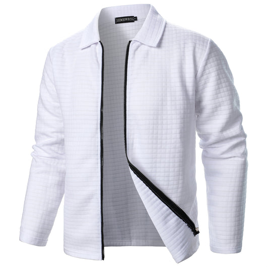 Cardigan Tipo Waffle con Solapa para Hombre - Casual y Versátil - Image 22