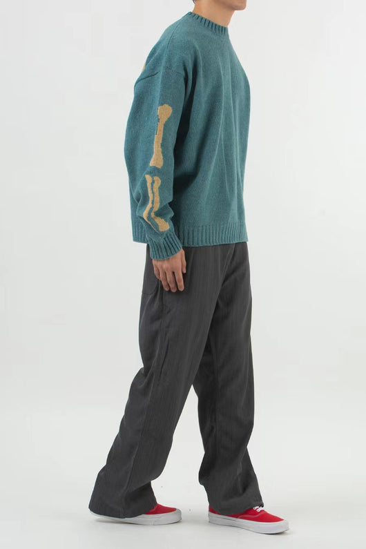 Suéter Tejido Holgado con Diseño de Calavera para Uso Casual - Image 20