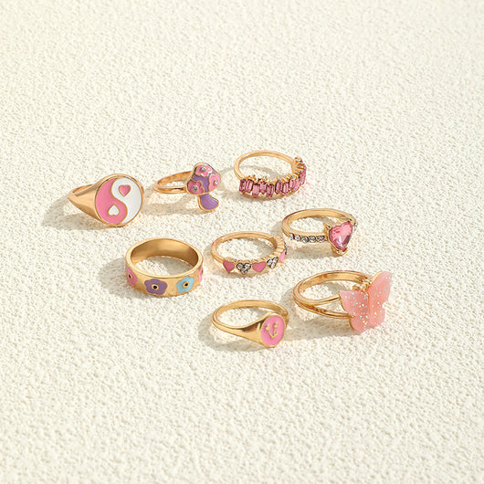Anillo de Moda Europea y Americana con Efecto Goteo de Color - Image 8