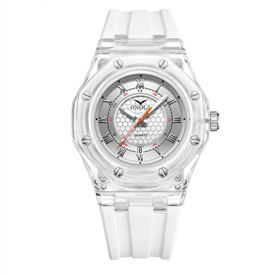 Reloj de Cuarzo con Correa de Silicona Transparente Resistente al Agua - Image 7