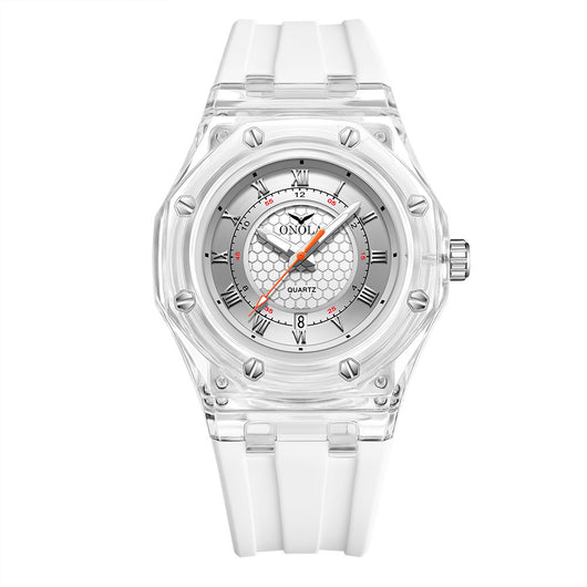 Reloj de Cuarzo con Correa de Silicona Transparente Resistente al Agua - Image 7