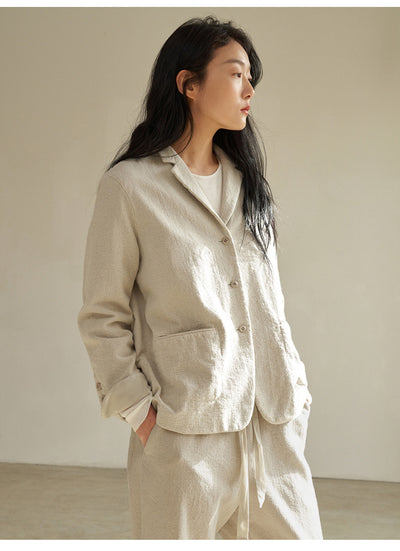 Chaqueta Casual de Algodón y Lino Reforzada para Mujer - Image 5