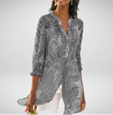 Blusa Estampada Digital con Solapa para Mujer - Image 8