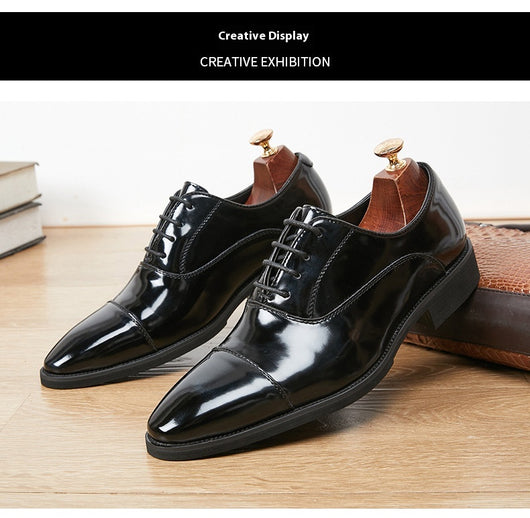 Zapatos Oxford de Cuero Charol con Punta Fina - Calzado Ejecutivo para Hombre - Image 34