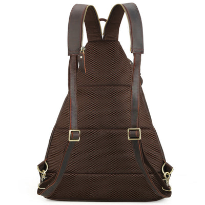 Bolsa Pectoral de Cuero Genuino con Gran Capacidad y Múltiples Compartimentos - Image 5