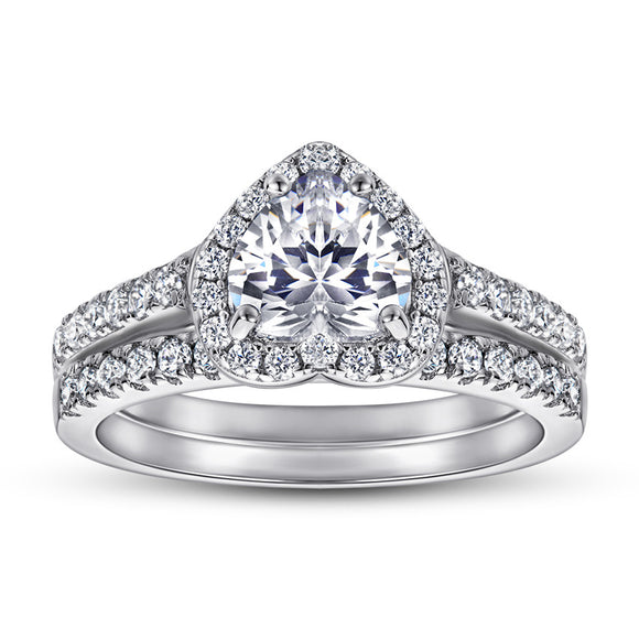 Anillo de Plata 925 Corazón Amor - Diseño Europeo y Americano para Mujer