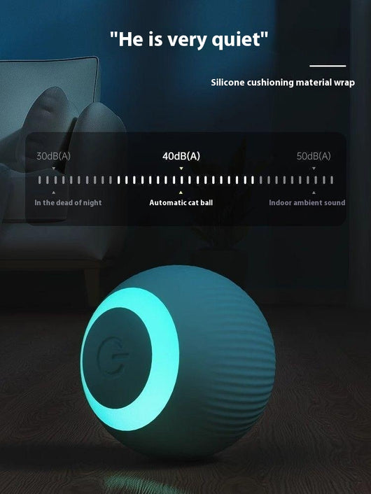 Two pink smart cat toy balls with ridged texture and a power button, offering 60 minutes of play on a full charge. - Image 10