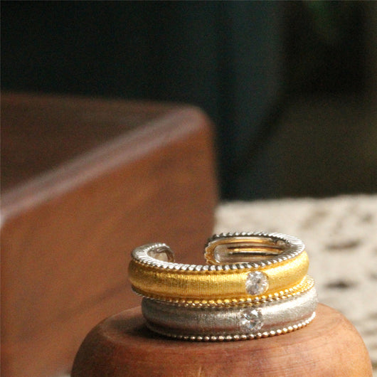 Anillo de Plata 925 Bañado en Oro con Acabado Satinado - Image 10