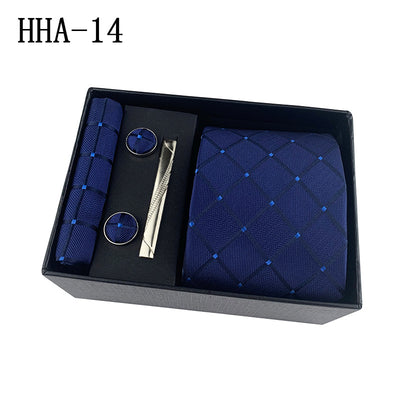 Set de Corbata Paisley con Clip y Caja de Regalo - Corbata Negra Elegante para Negocios - Image 19