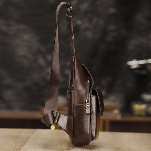 Bolsa Bandolera de Cuero Genuino para Hombre - Estilo Vintage Multifuncional - Image 14
