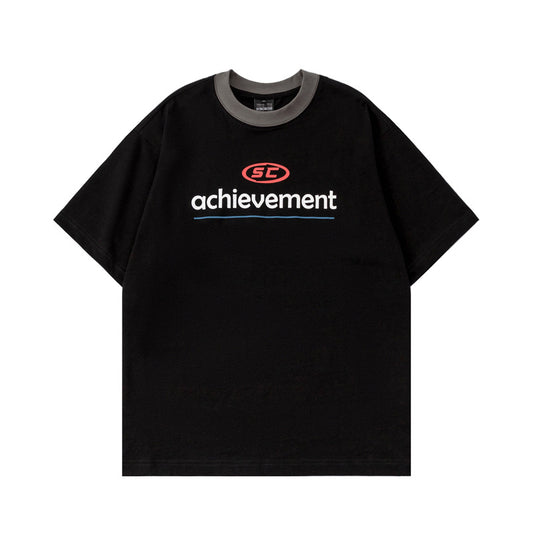 Camiseta Unisex Estilo Universitario con Letras de Colores Coordinados