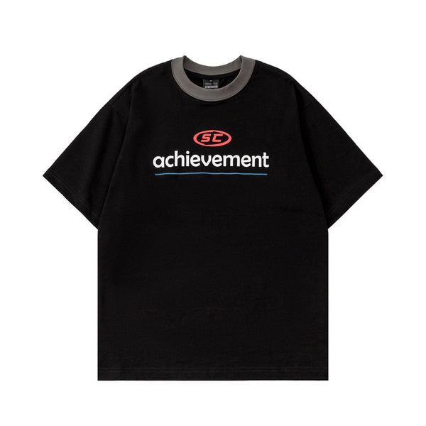 Camiseta Unisex Estilo Universitario con Letras de Colores Coordinados