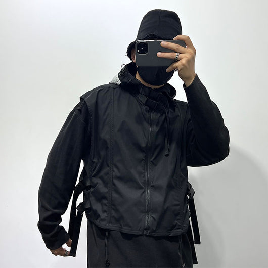 Chaqueta de Trabajo Holgada con Capucha para Hombre - Image 7