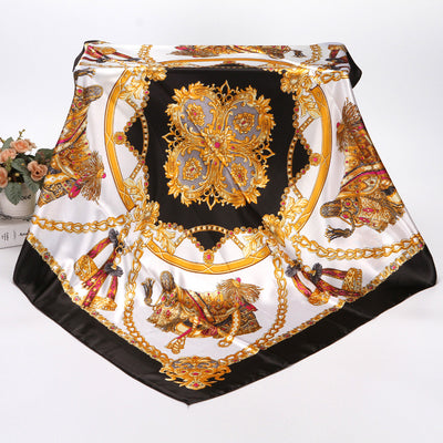 Pañuelo Floral de Seda Artificial 90cm - Primavera y Otoño - Image 11