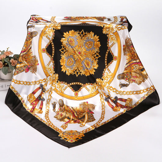 Pañuelo Floral de Seda Artificial 90cm - Primavera y Otoño - Image 11