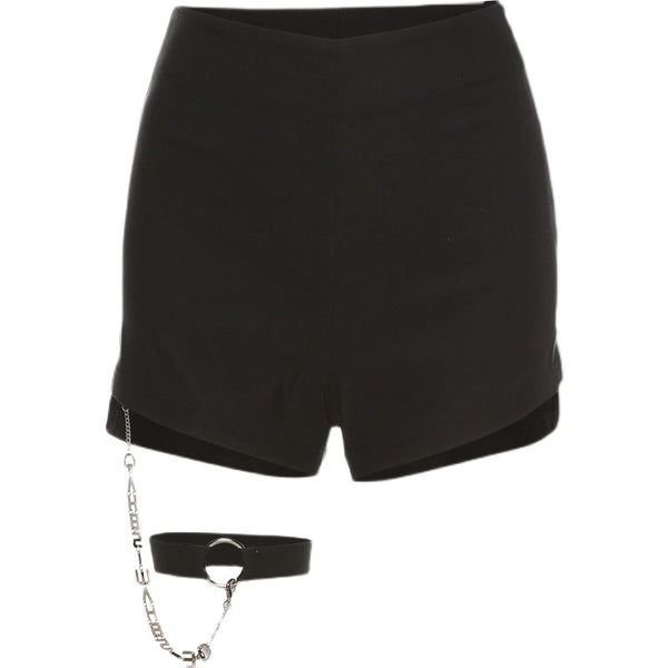 Shorts Negros Cintura Alta Mujer Diseño Ajustado con Detalle de Aro - Perfecto para Verano - Image 4