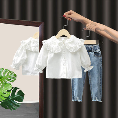 Conjunto Infantil Estilo Western: Camisa y Jeans para Niñas - Image 4