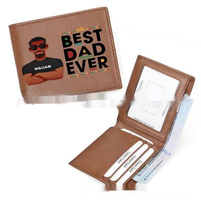 Billetera de Cuero Personalizada para Papá - Diseño Retro Europeo Ultraligera - Image 3