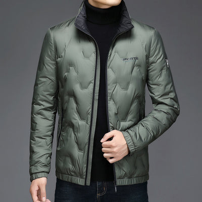 Chaqueta con cuello bajable y letras geométricas en relieve - Image 5