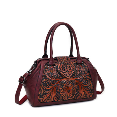Bolso de Cuero Artesanal Tallado para Mujer con Diseño Asimétrico - Image 9