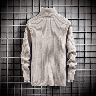 Suéter Cuello Alto Ajustado de Color Sólido para Invierno - Image 9