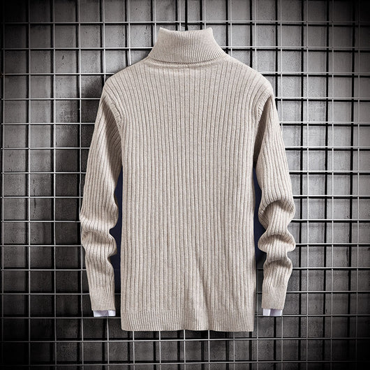 Suéter Cuello Alto Ajustado de Color Sólido para Invierno - Image 9