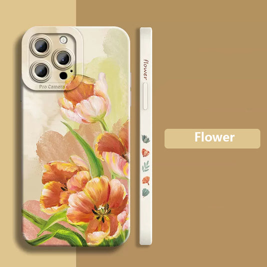 Estuche Protector Completo para Pintura al Óleo Acrílica con Diseño Peonía