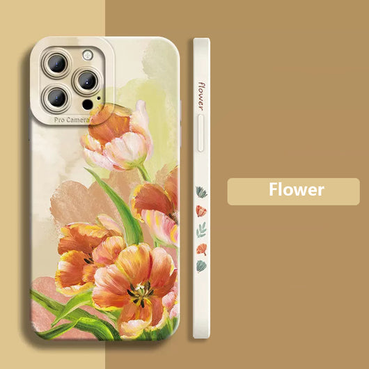 Estuche Protector Completo para Pintura al Óleo Acrílica con Diseño Peonía