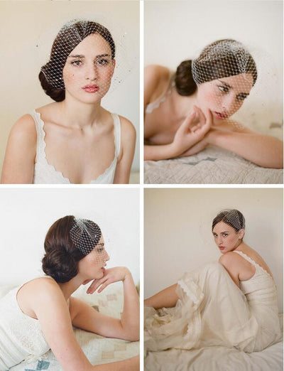 Velo Nupcial con Peine para Cabello Adornado con Cristales de Malla Cosido a Mano - Image 9