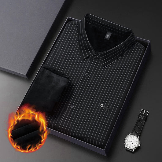 Camisa de Rayas Manga Larga para Hombre - Casual Ejecutivo Primavera Otoño - Image 2