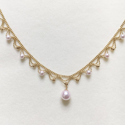 Collar de Perlas Encaje Japonés en Oro 18k Aurora - Image 6