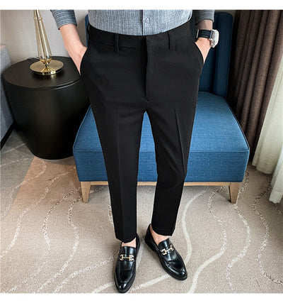 Pantalones de Traje Casual Primavera-Verano con Drapeado y Stretch Cómodo - Image 23