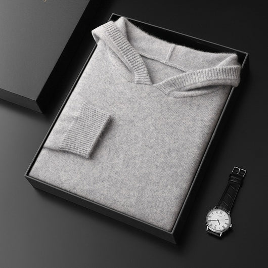 Suéter Hoodie de Cachemira Grueso Holgado para Hombre - Image 8