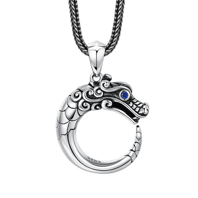 Colgante Dragón Tailandés Plata - Estilo Étnico Retro para Hombre - Image 5