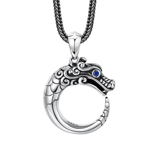 Colgante Dragón Tailandés Plata - Estilo Étnico Retro para Hombre - Image 5