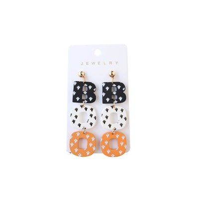 Aretes de Arcilla Polimérica BOO - Diseño Fantasma Halloween