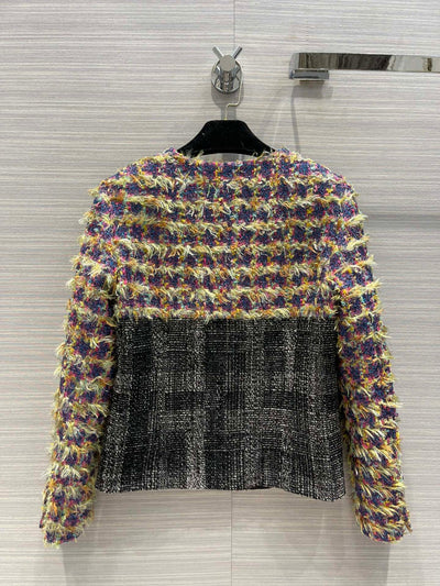 Chaqueta Tejida Patchwork con Patrón de Fragancias - Image 9