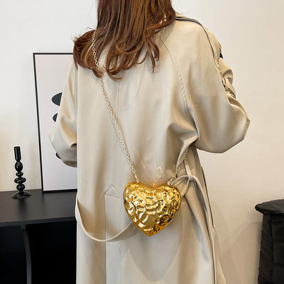 Bolso Bandolera Acrílico con Diseño de Corazón Meteorito Brillante