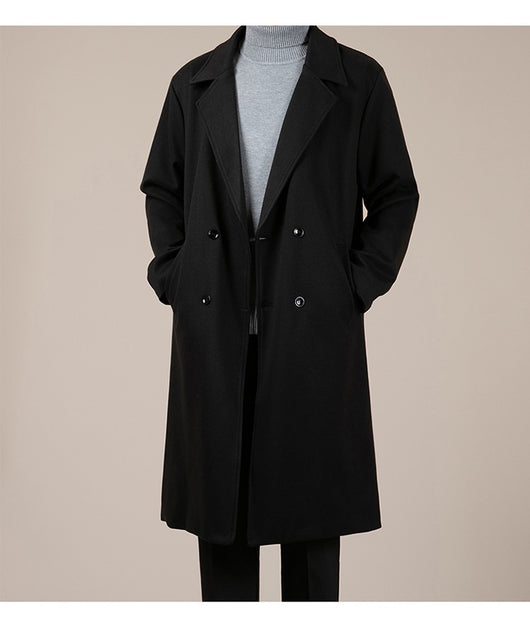 Abrigo de Lana Coreano Largo para Otoño e Invierno - Image 19