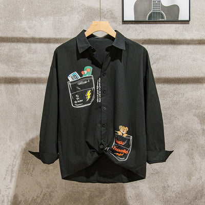 Camisa Holgada de Manga Larga con Estampado Anime Japonés - Image 3