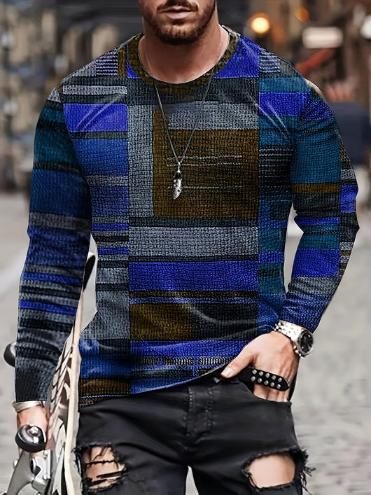 Playera Manga Larga Cuello Redondo con Estampado Digital 3D para Hombre - Image 11