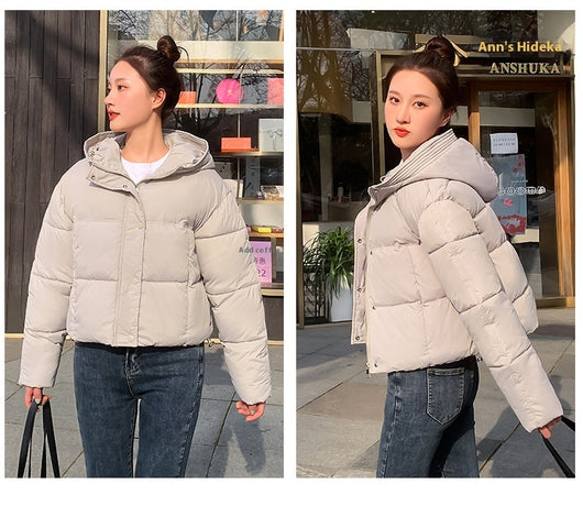 Chaqueta Corta Acolchada con Capucha para Mujer - Estilo Casual - Image 30